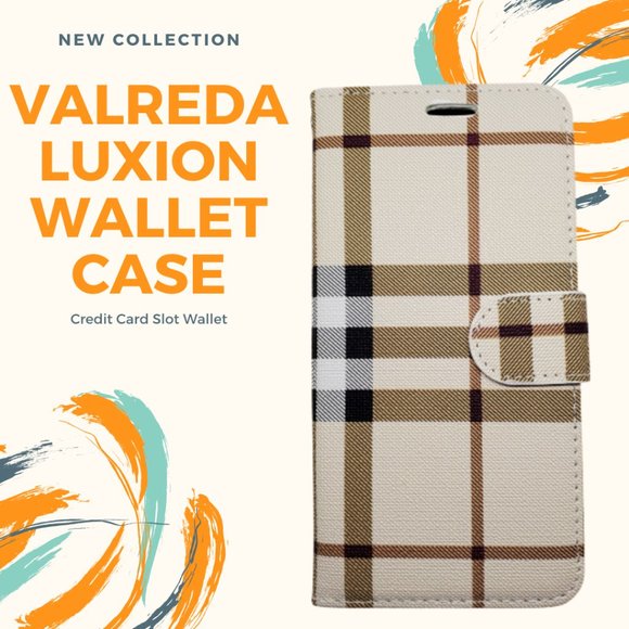 Samsung Galaxy S22 models Valreda LUXion Plaid Flip Wallet Case - Picture 1 of 3